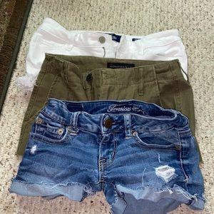 Set of 3 Jean Shorts Size from 0-000
